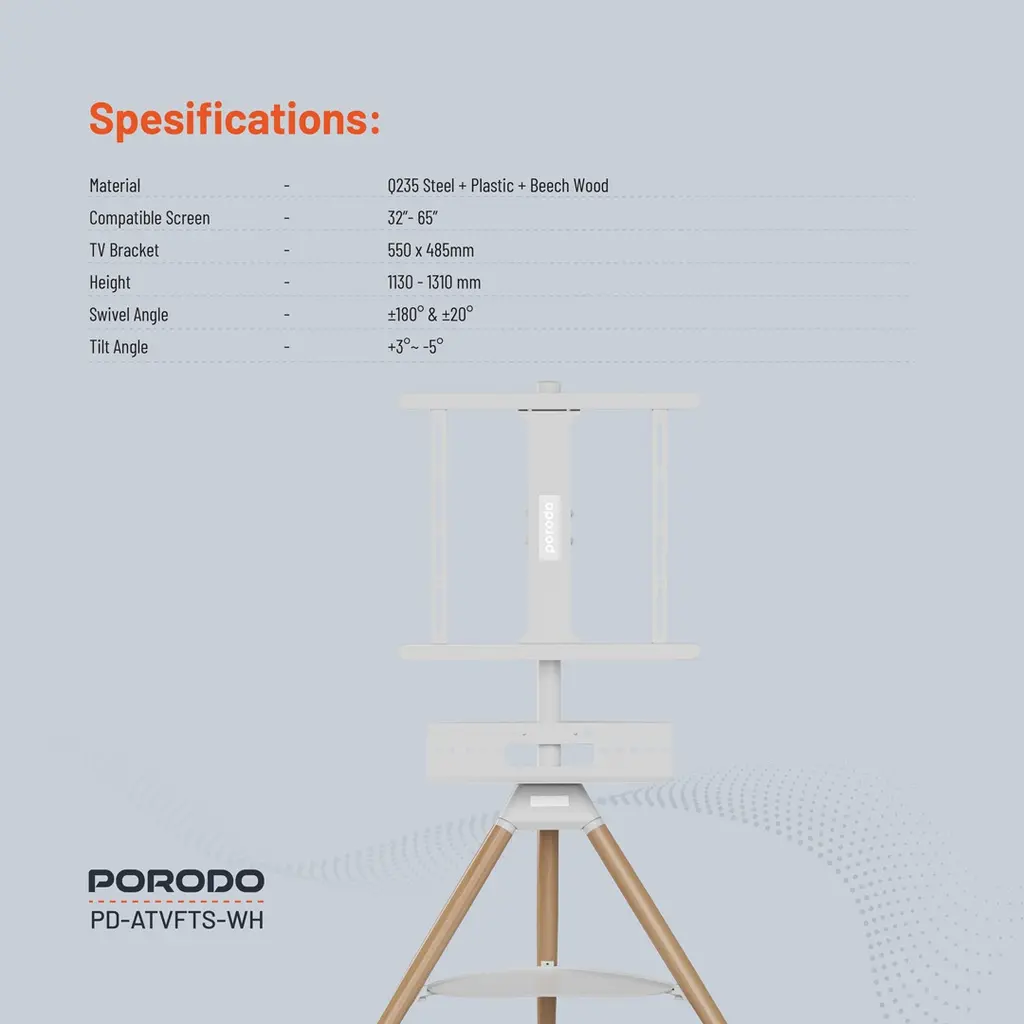 Porodo TV Stand Wooden Tripod (1).webp