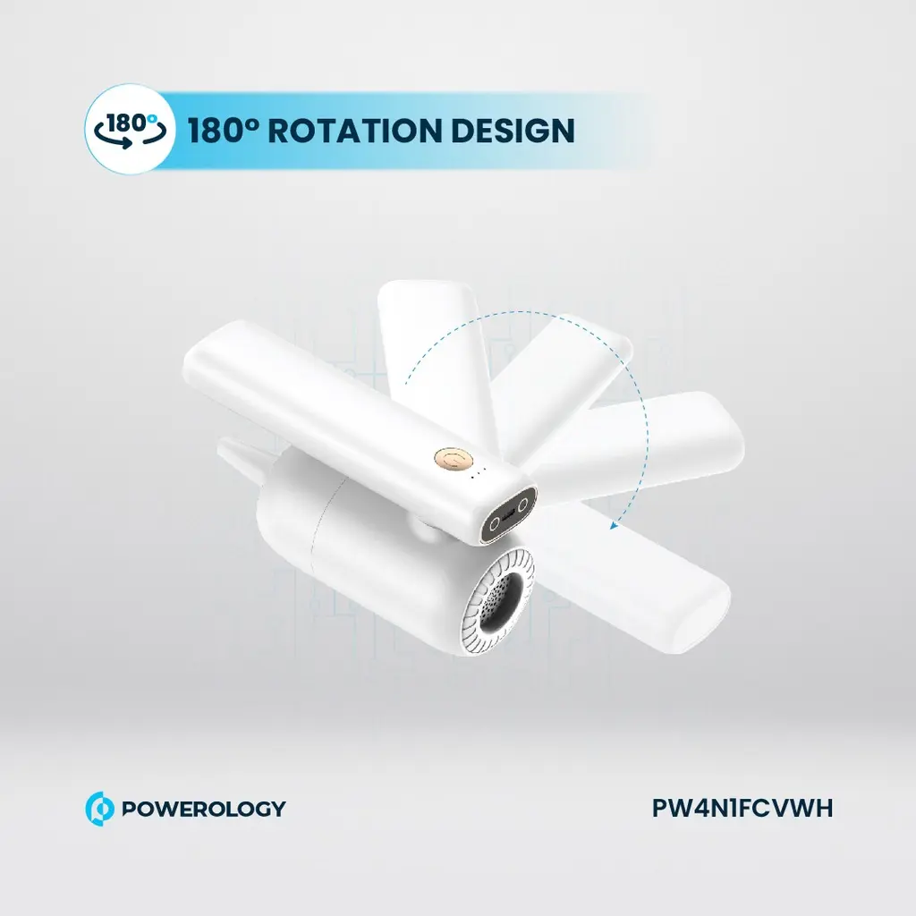 Powerology 4in1 180° Foldable Car Vacuum Cleaner - White (2).webp