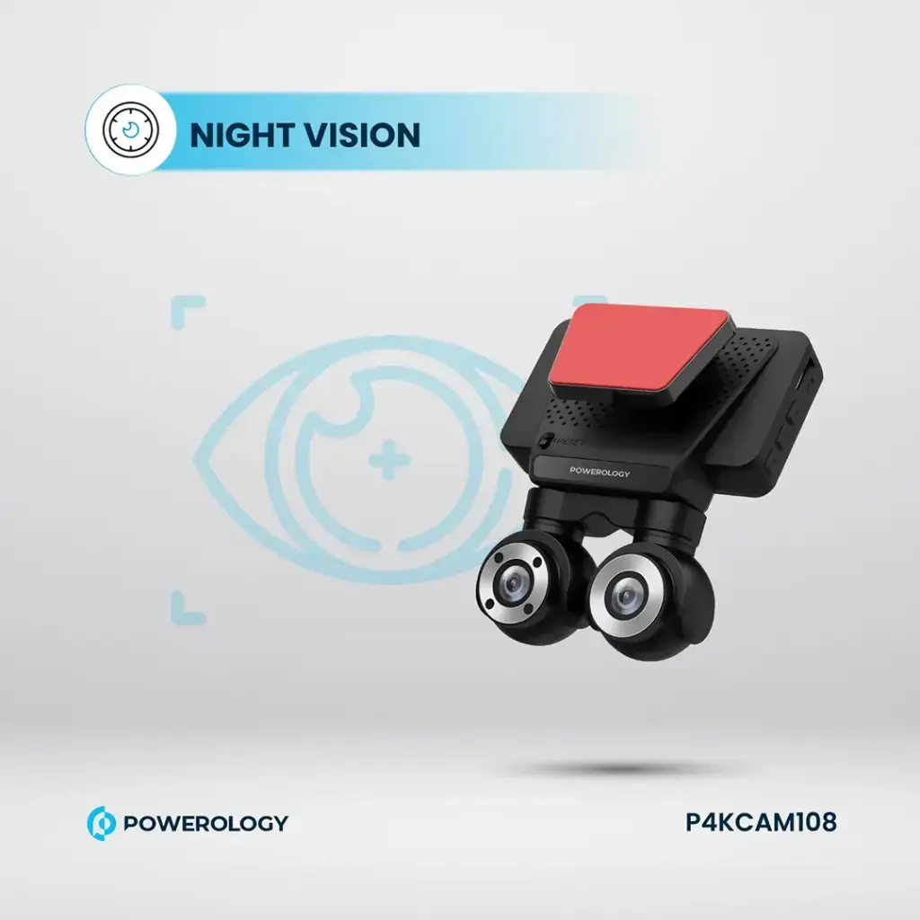 Powerology Dual Lens Dash Camera - Black (2).webp