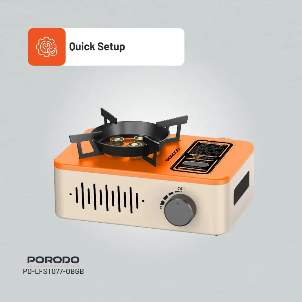 Porodo Lifestyle Portable Outdoor Stove - Orange-Beige (3).webp