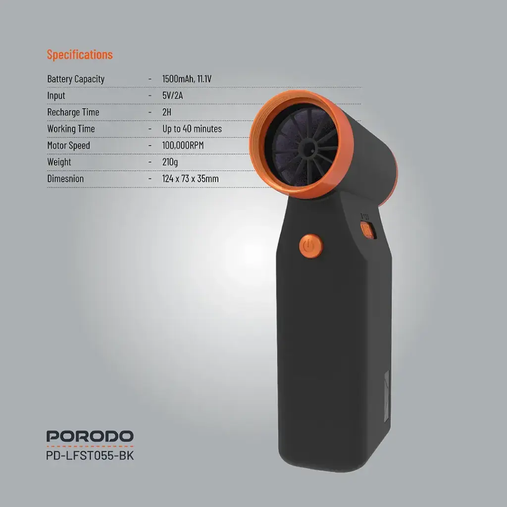 Porodo Lifestyle Turbo Jet Air Blower - Black (1).webp