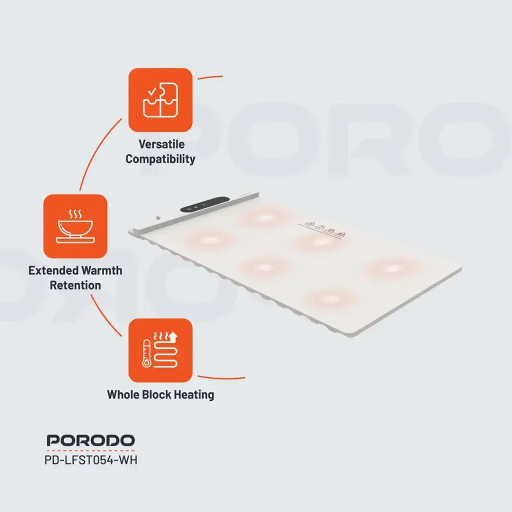 Porodo Lifestyle Warming Food Mat - White (1).webp