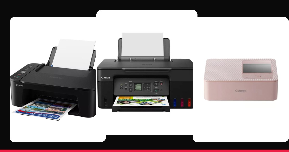Canon PIXMA TS3640, Canon PIXMA G3470 and Canon SELPHY CP1500 printers