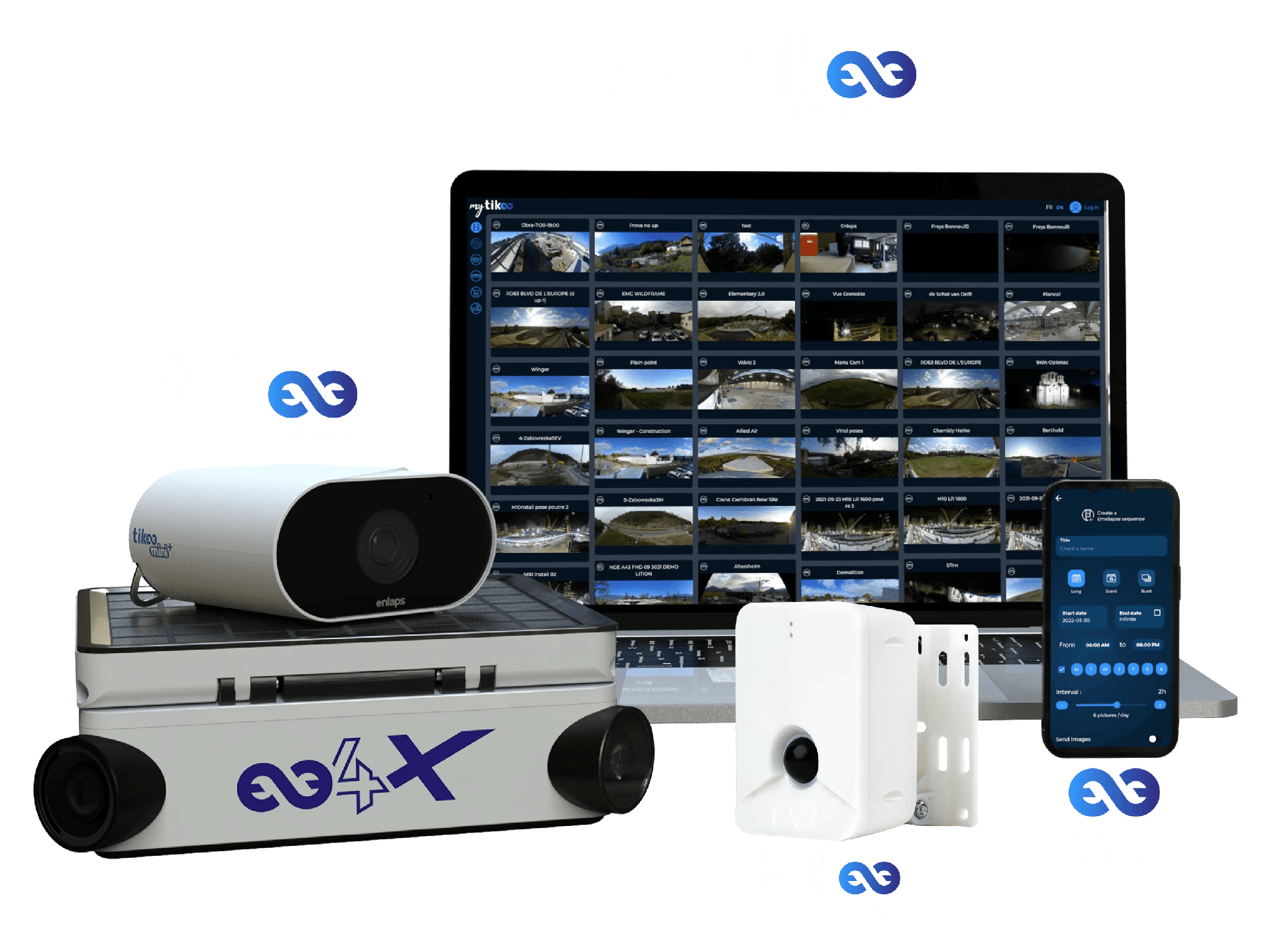 Enlaps Tikee camera range — Tikee 4X, mini, sentinel, myTikee cloud and mobile app