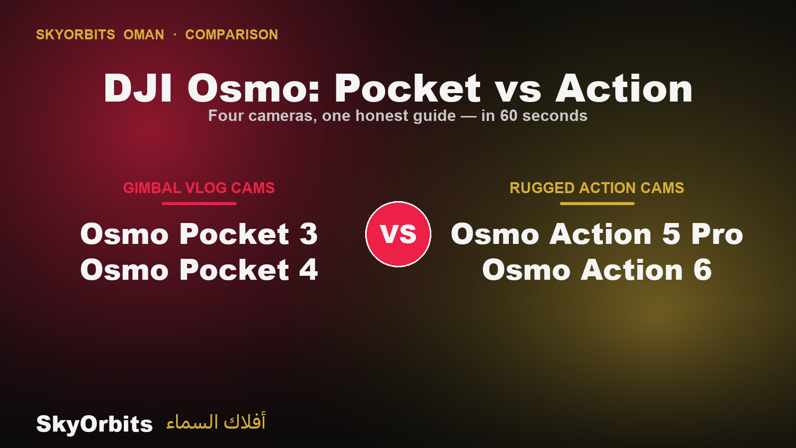 DJI Osmo Pocket 3 and 4 vs Osmo Action 5 Pro and 6 compared — SkyOrbits Oman