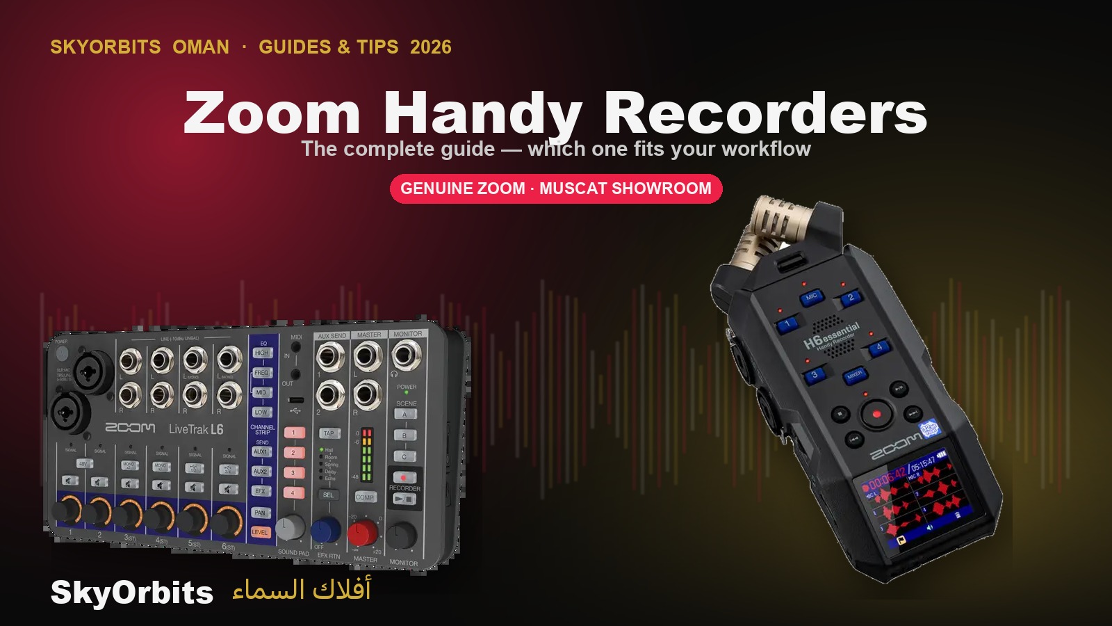 Zoom handy recorder lineup — H6essential and LiveTrak L6 — SkyOrbits Oman