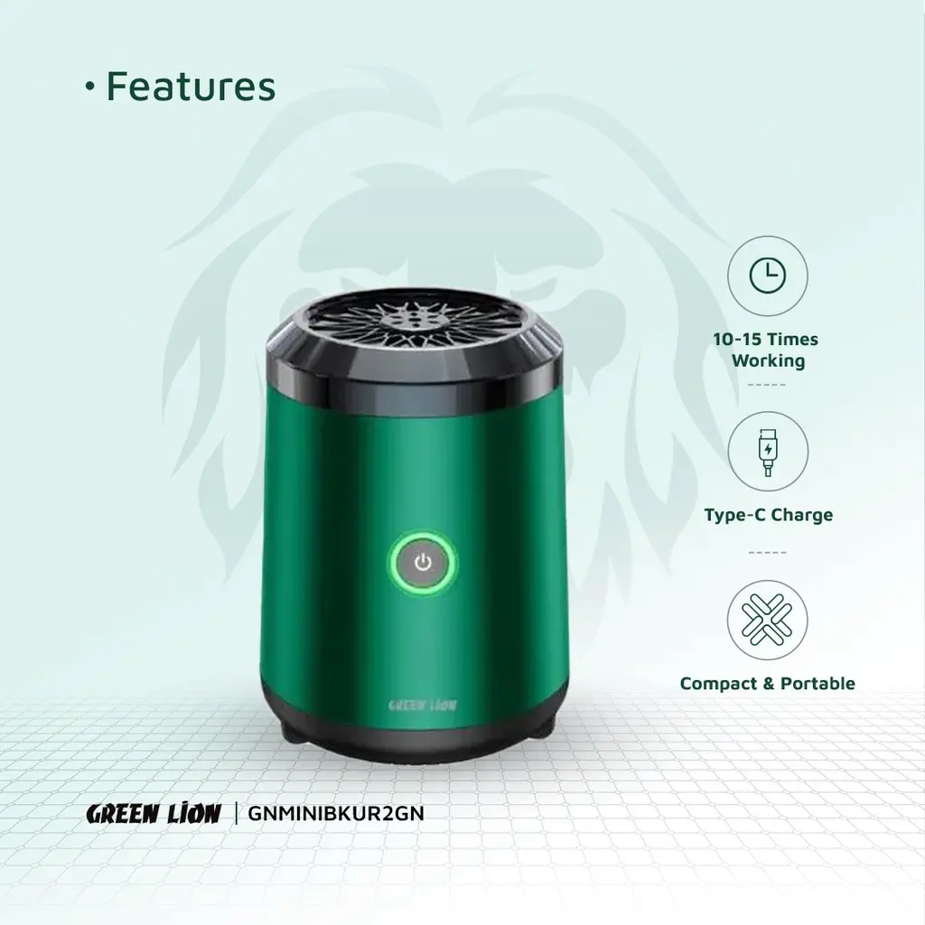 Green Lion Mini Bakhour 2 Incense Burner 2000mAh (1).webp