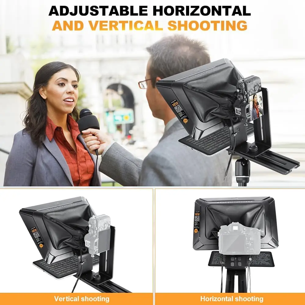 Lensgo TC12 12.9-Inch Teleprompter with Remote Control APP Compatible — photo 2