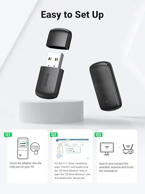 Ugreen CM448 AC650 11ac Dual Band Wireless USB Adapter 20204 — photo 4
