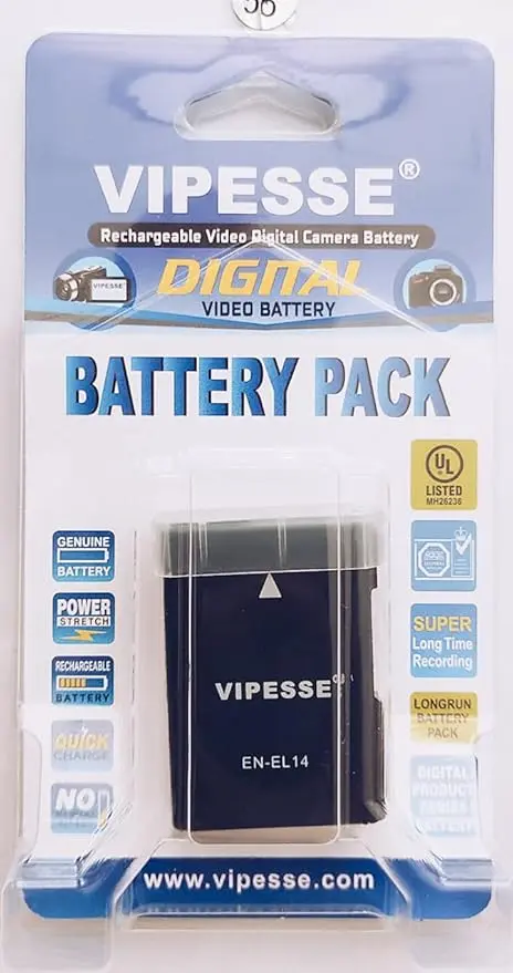 Vipesse EN-EL14 7.4V 7.8Wh 1050mAh Rechargeable Battery for Nikon — photo 1