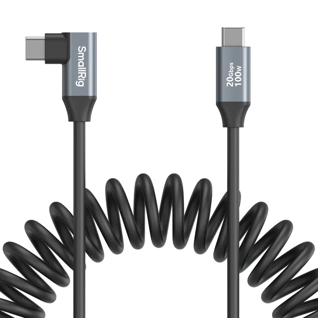 SmallRig USB-C (Straight) to USB-C (Angled) Coiled Data Cable 4792 — photo 1