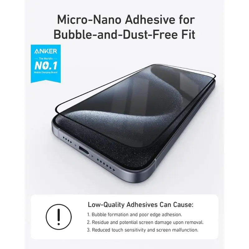 Anker Easy Fit iPhone 16 Pro Screen Protector Kit Clear HD 2-Pack A720AH0A — photo 2