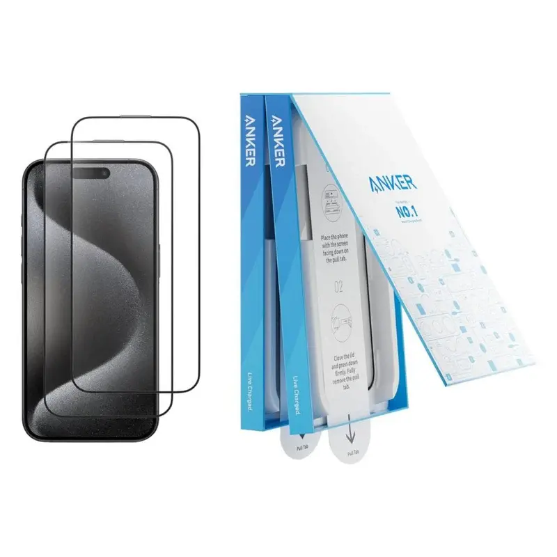 Anker Easy Fit iPhone 16 Pro Screen Protector Kit Clear HD 2-Pack A720AH0A — photo 1