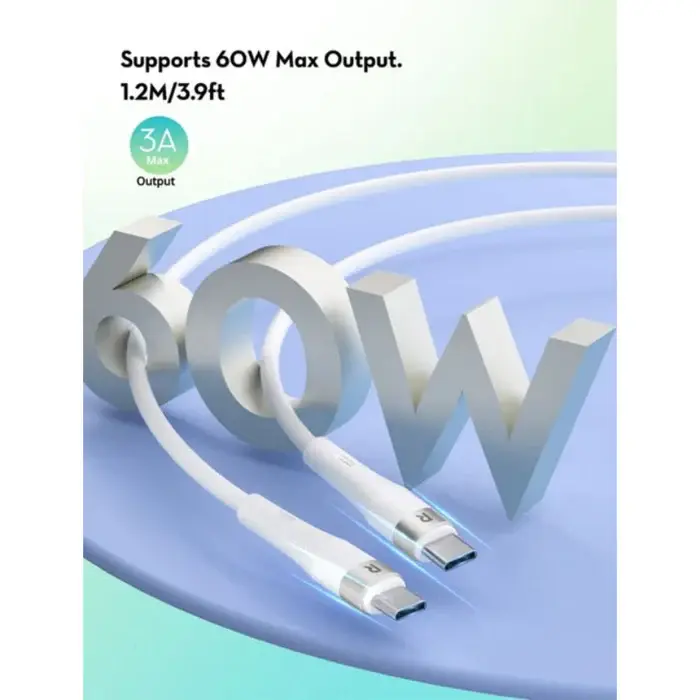 Ravpower RP-CB1038 3.9ft 1.2Mtr 60w USB-C to USB-C Liquid Silicon Cable With 20k Bends — photo 1