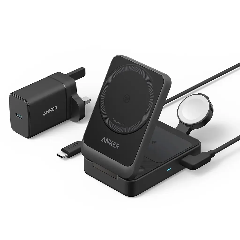 Anker MagGo 15w Pocket Sized Wireless Charging Station 3in1 Foldable with Charger & USB-C — photo 1