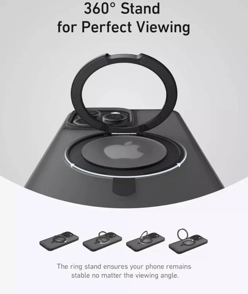Anker MagGo iPhone 16 Pro Magnetic Case Black with 360° Ring Stand A90H1H1A — photo 3