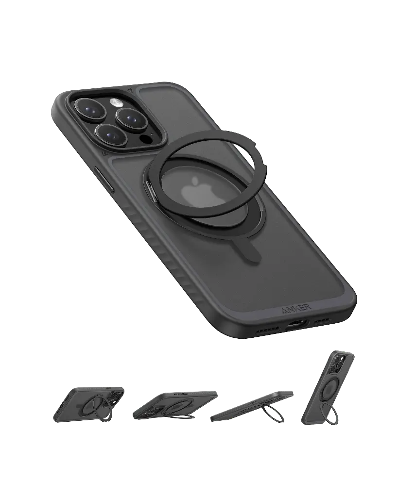 Anker MagGo iPhone 16 Pro Magnetic Case Black with 360° Ring Stand A90H1H1A — photo 1