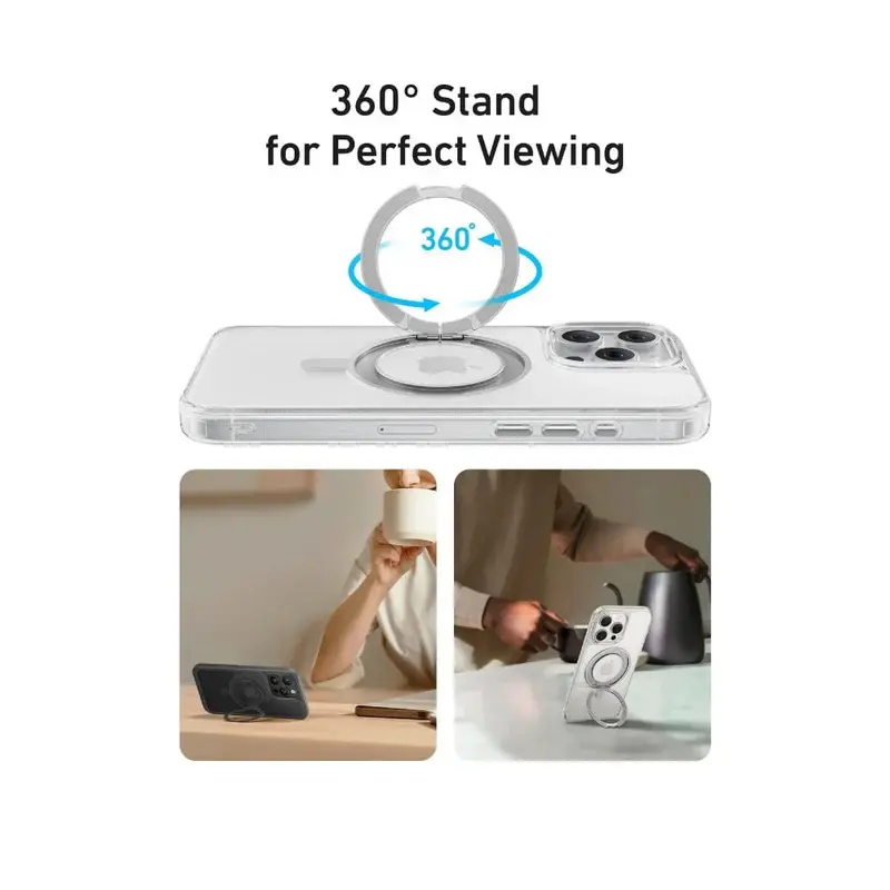Anker MagGo iPhone 16 Pro Magnetic Case Clear with 360° Ring Stand A90H1H0A — photo 2