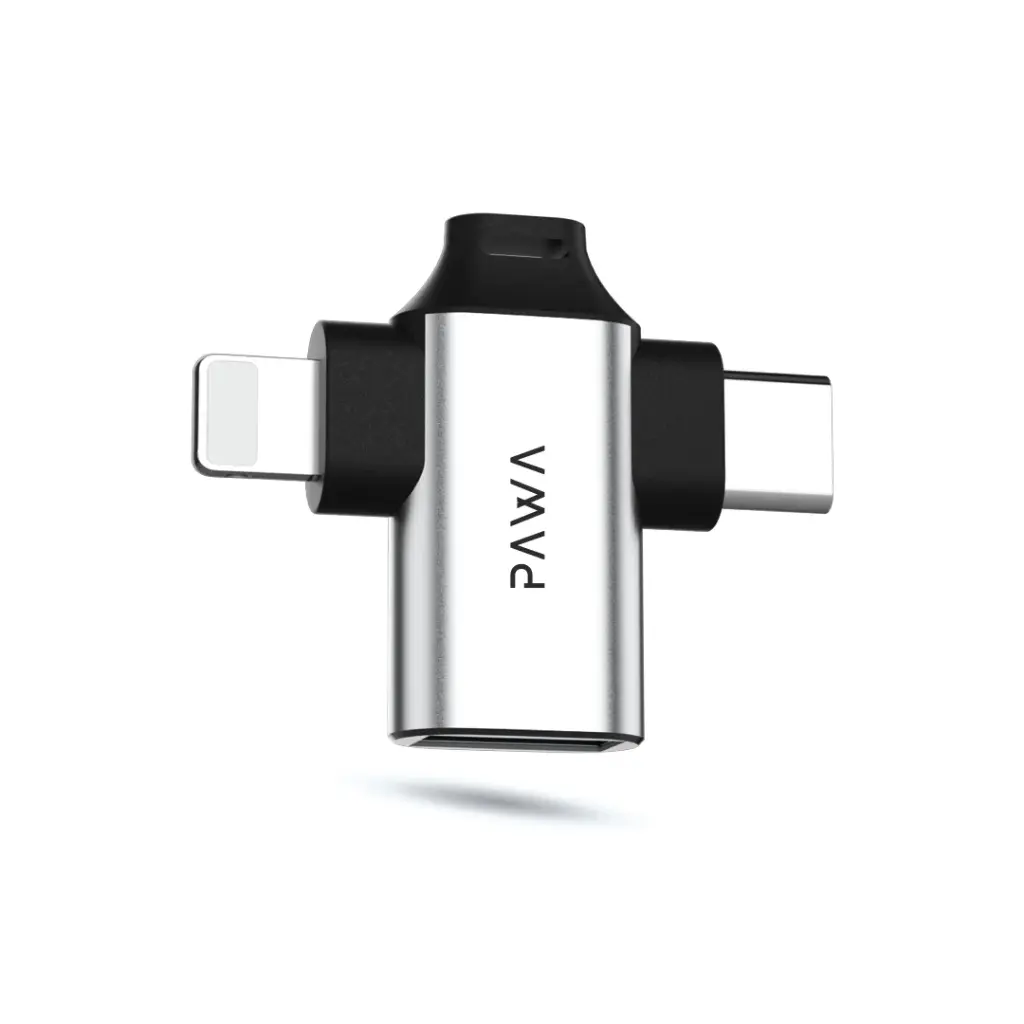 PAWA 3-IN-1 OTG Adapter 3.0 Lightning + Type-C To USB PW-OTG31B30 — photo 2