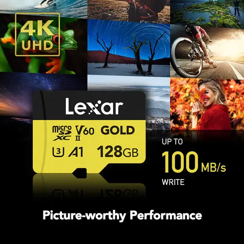 Lexar Gold 128GB MicroSDXC™ UHS-II Memory Card up to 280MB/s Read 100MB/s Write C10 A1 — photo 1