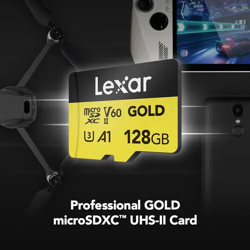 Lexar Gold 128GB MicroSDXC™ UHS-II Memory Card up to 280MB/s Read 100MB/s Write C10 A1 — photo 5