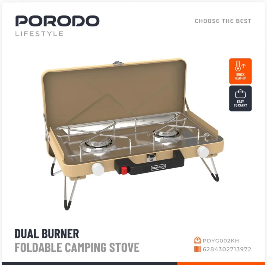 Porodo Lifestyle Dual Burner Foldable Camping Stove Khaki PDYG002KH — photo 2