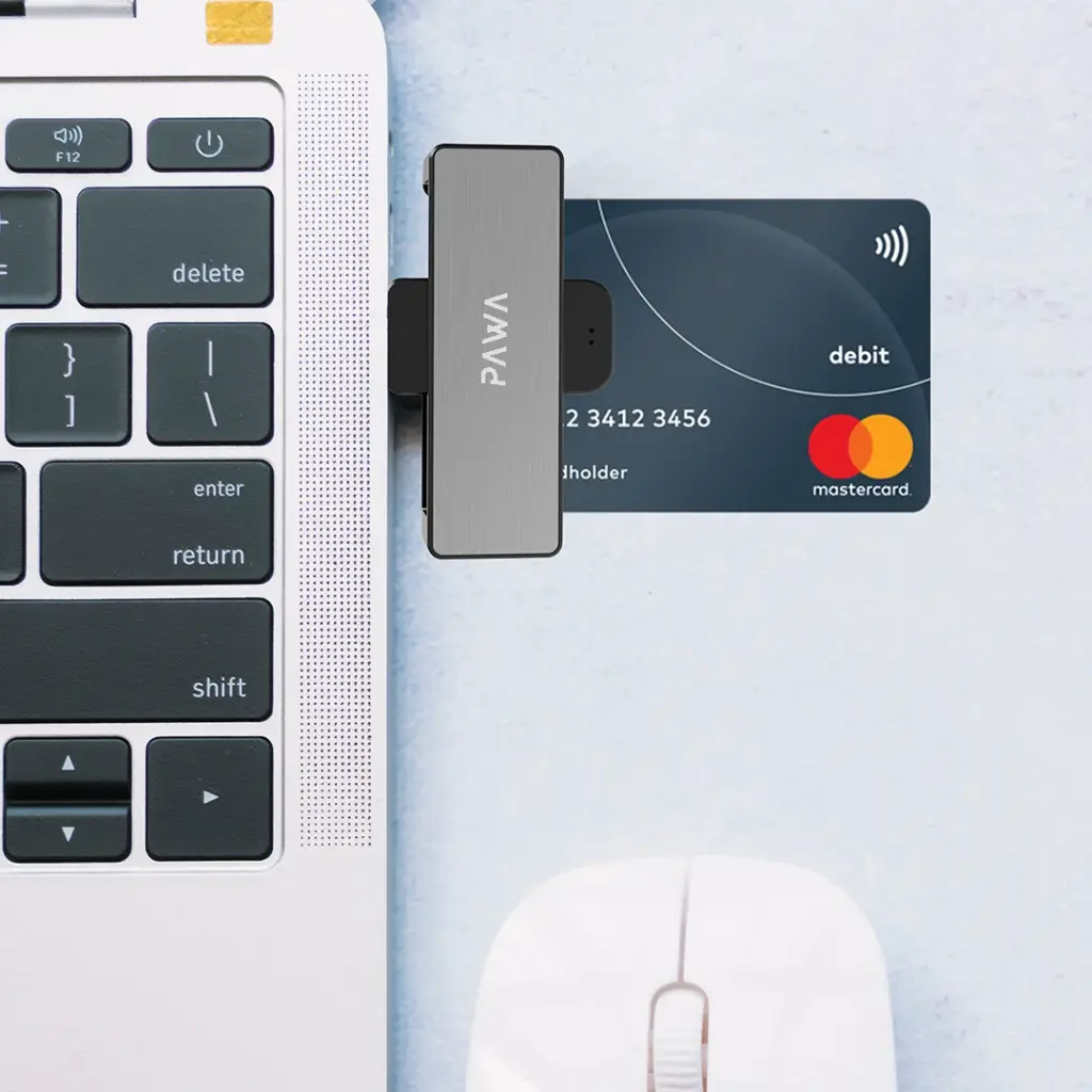 Pawa Mini Single Slot Smart Card Reader Dual Type USB-A & USB-C PW-ATCDR121-BK — photo 1
