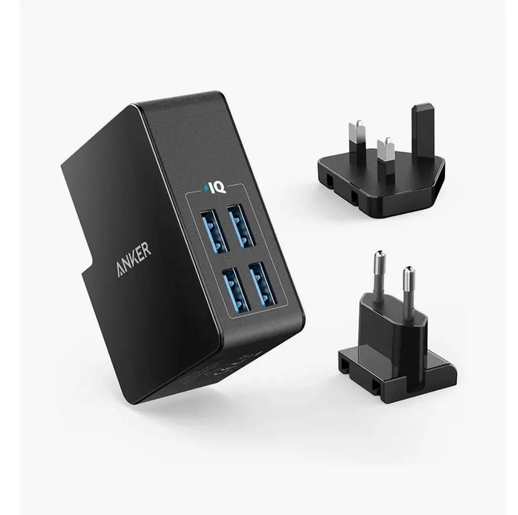 Anker PowerPort 4 Lite 27w Charger with 4 USB-A PowerIQ Ports A2042L11 — photo 1