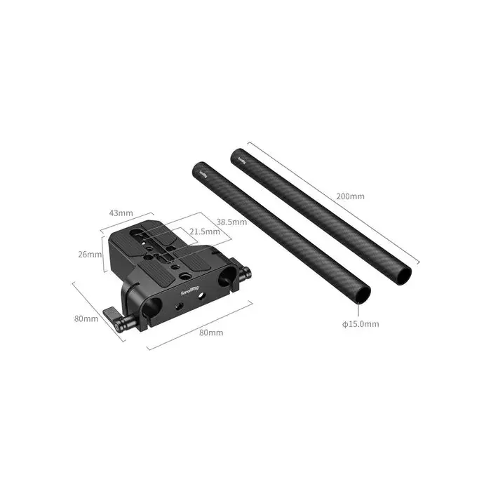 SmallRig Bottom Mount Plate with Dual 15mm Rod Clamp 5609 — photo 2