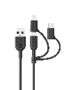 Anker Powerline II 3-in-1 Cable with Micro USB, USB-C, and Lightning Connector (Black, — photo 1