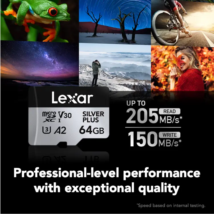 Lexar Professional Silver Plus MicroSDXC UHS-I Memory Card up to 205MB/s Read V30 U3 — photo 1