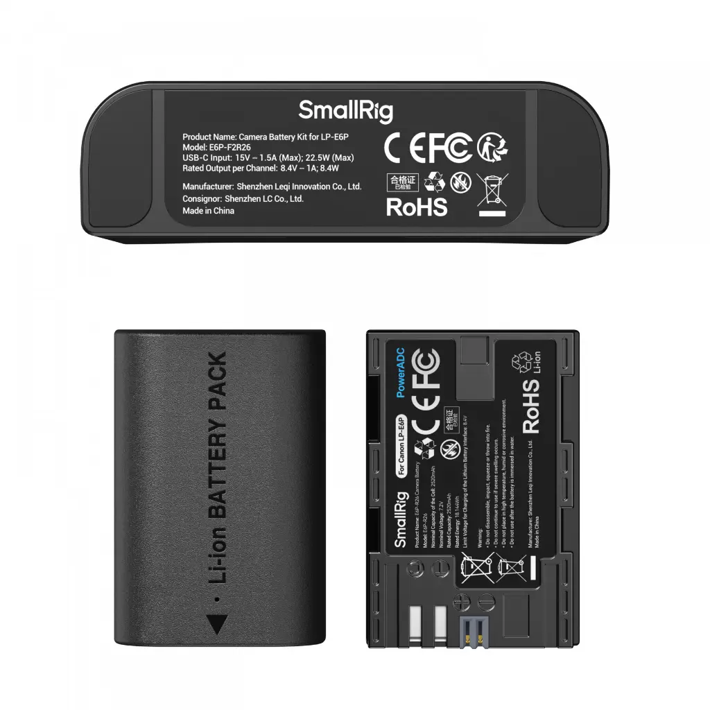 SmallRig LP-E6P Camera Battery and Charger Kit 5485 — photo 1