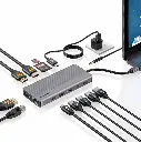 Powerology 13-in-1 Dual HDMI & DisplayPort USB-C HUB Ethernet Gray P131HBCGY — photo 4