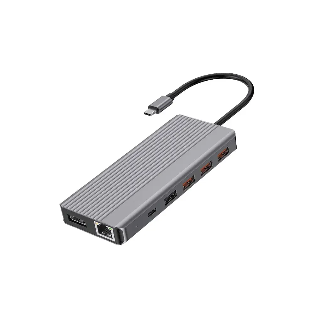 Powerology 13-in-1 Dual HDMI & DisplayPort USB-C HUB Ethernet Gray P131HBCGY — photo 3