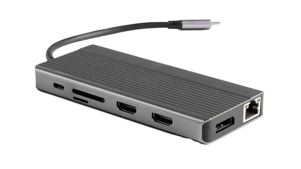 Powerology 13-in-1 Dual HDMI & DisplayPort USB-C HUB Ethernet Gray P131HBCGY — photo 1