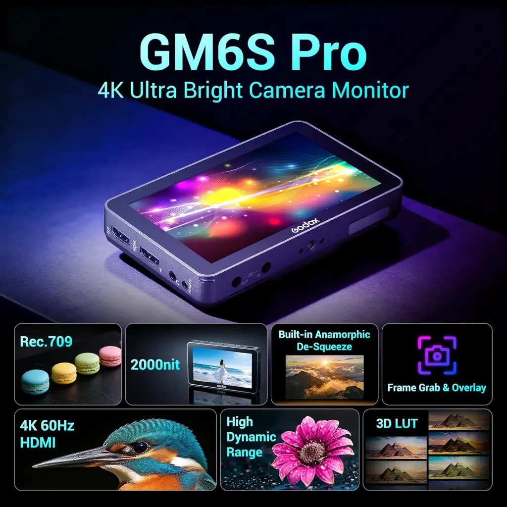 Godox GM6S Pro 5 inch 4K Ultra-Bright On-Camera Monitor Kit GM6S Pro Kit 2 — photo 3