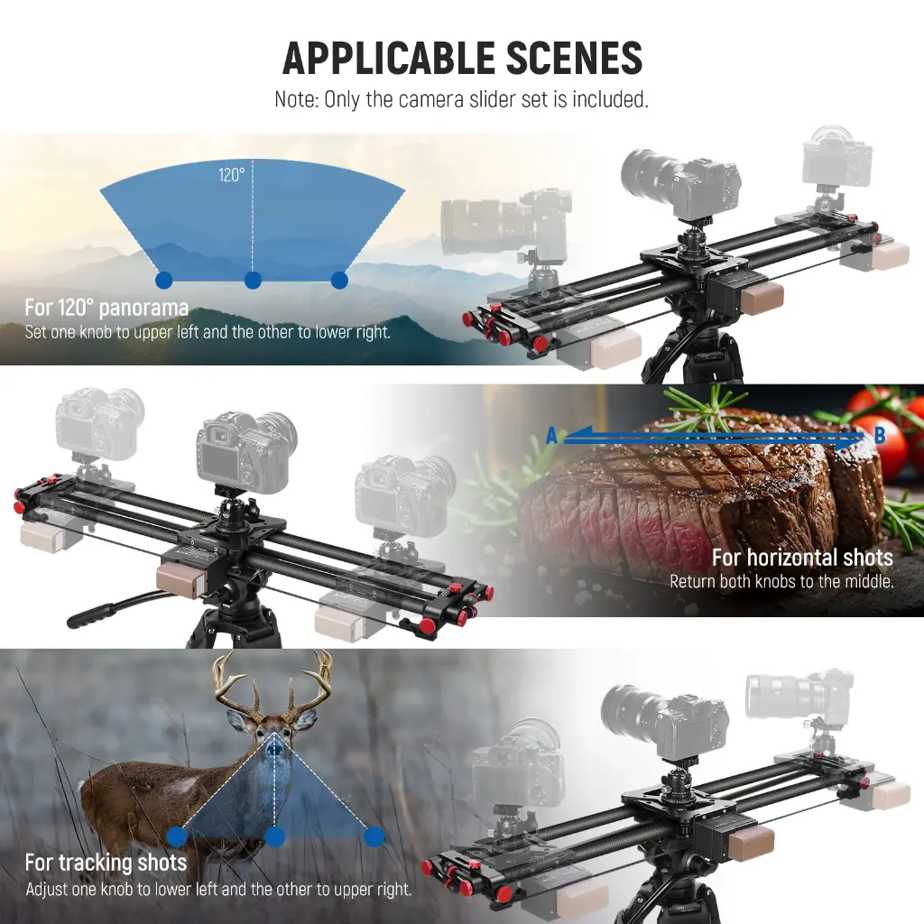 Neewer ER1 120 cm Carbon Fiber Motorized Camera Slider App & Remote Control 5 kg Payload — photo 2