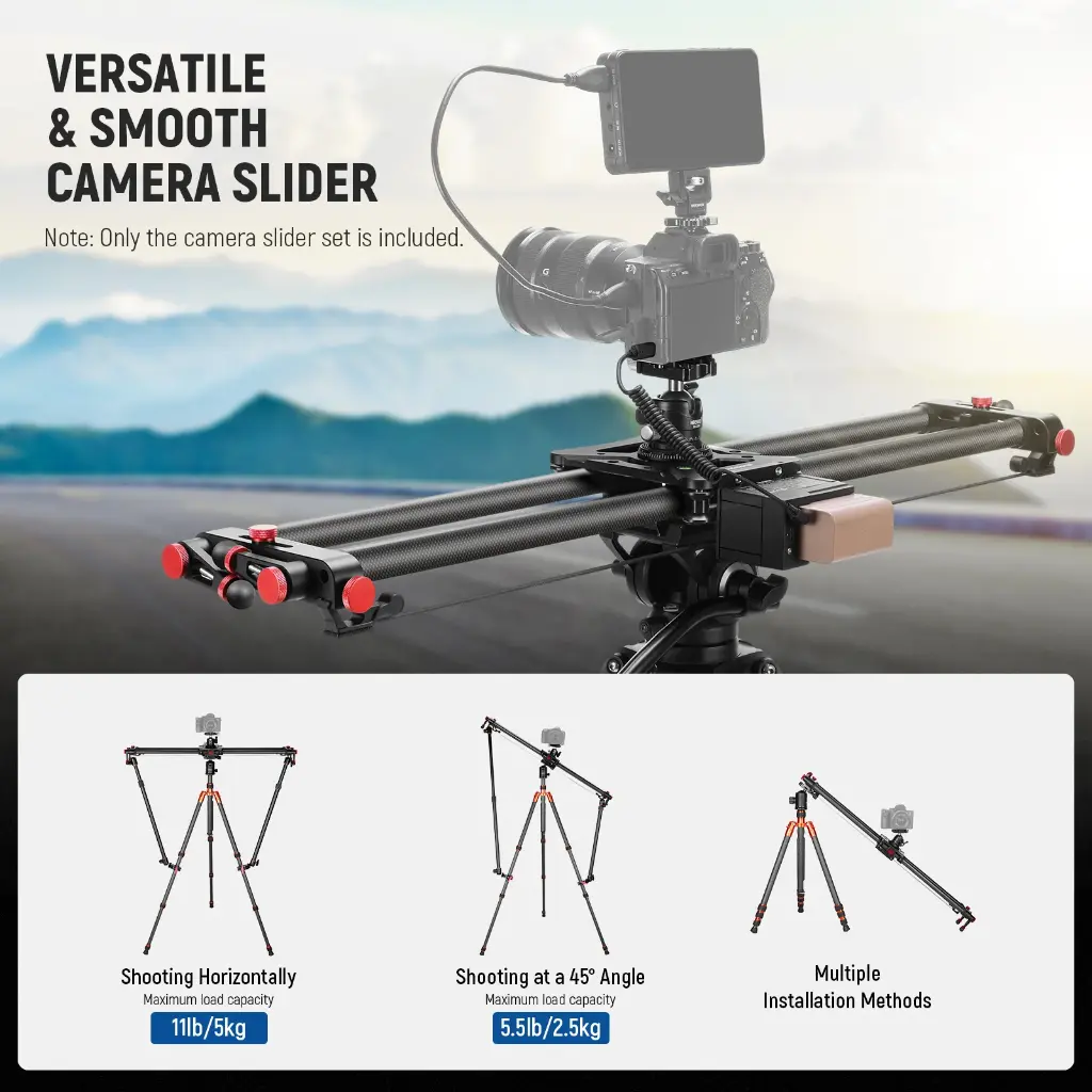 Neewer ER1 120 cm Carbon Fiber Motorized Camera Slider App & Remote Control 5 kg Payload — photo 4