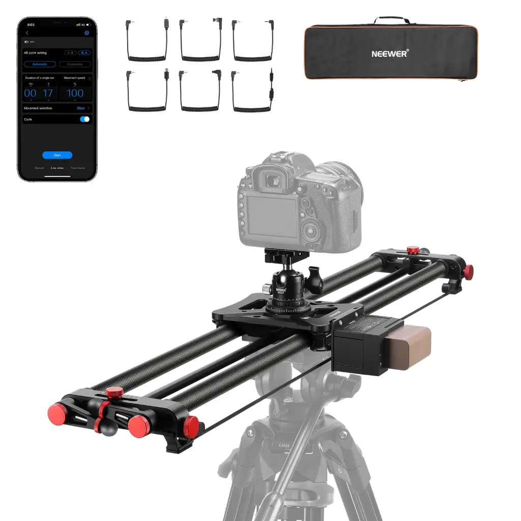 Neewer ER1 120 cm Carbon Fiber Motorized Camera Slider App & Remote Control 5 kg Payload — photo 1