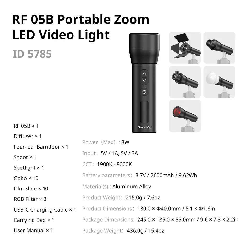 SmallRig RF 05B Portable Zoom LED Video Light 5785 — photo 4