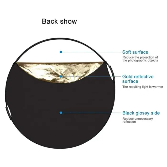 PhotoTech 5 IN 1 Reflector with 2 handel 107cm PTR5-107 — photo 3