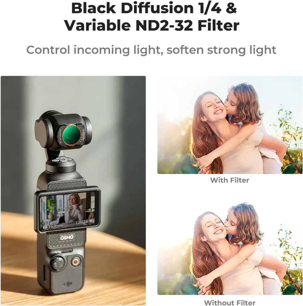 K&F Concept Nano-X Series Black Diffusion 1/4+ND2-32 Filter for Osmo Pocket 3 & 4 — photo 2