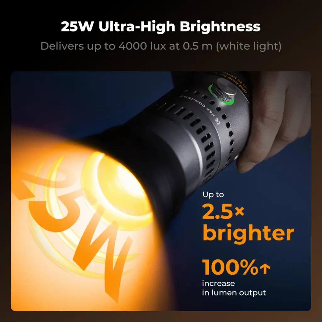 K&F Concept RGB SP25C Flashlight for Photography, 4500mAh Aluminum Alloy Studio Video — photo 4