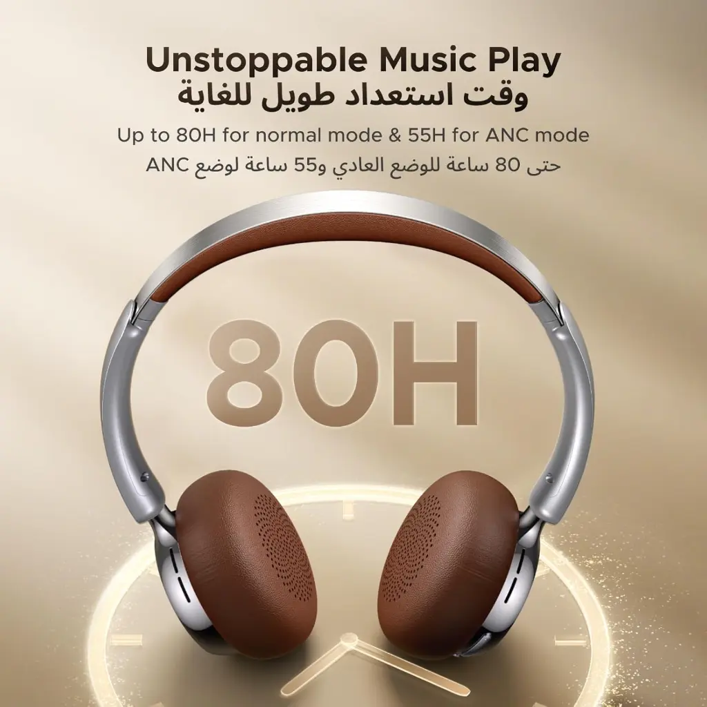 Ugreen Studio Plus Active Noise-Cancelling Retro Limited Edition Headphones Silver/Brown — photo 4