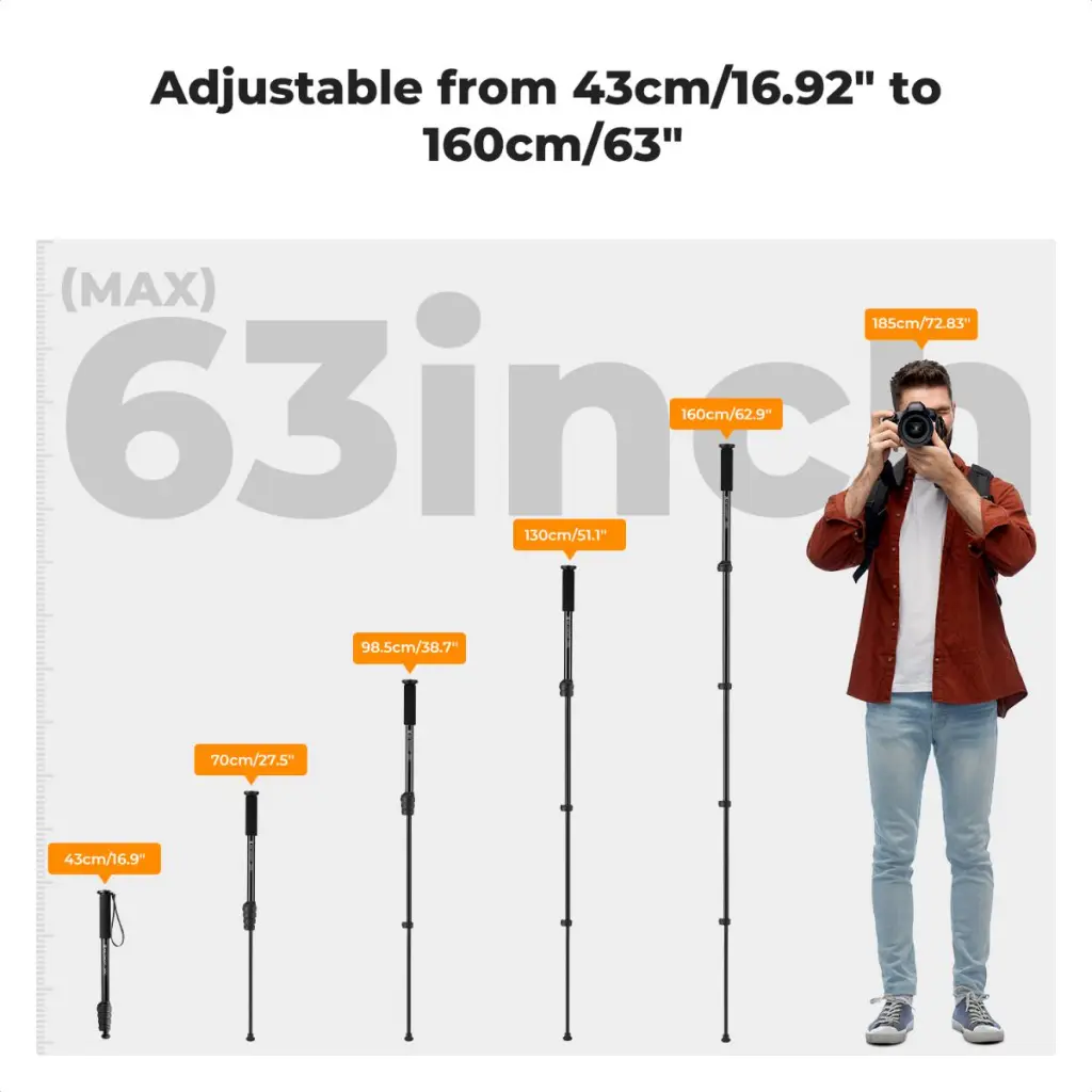 K&F Concept MS16 63in 5-Section Aluminium Monopod — photo 3