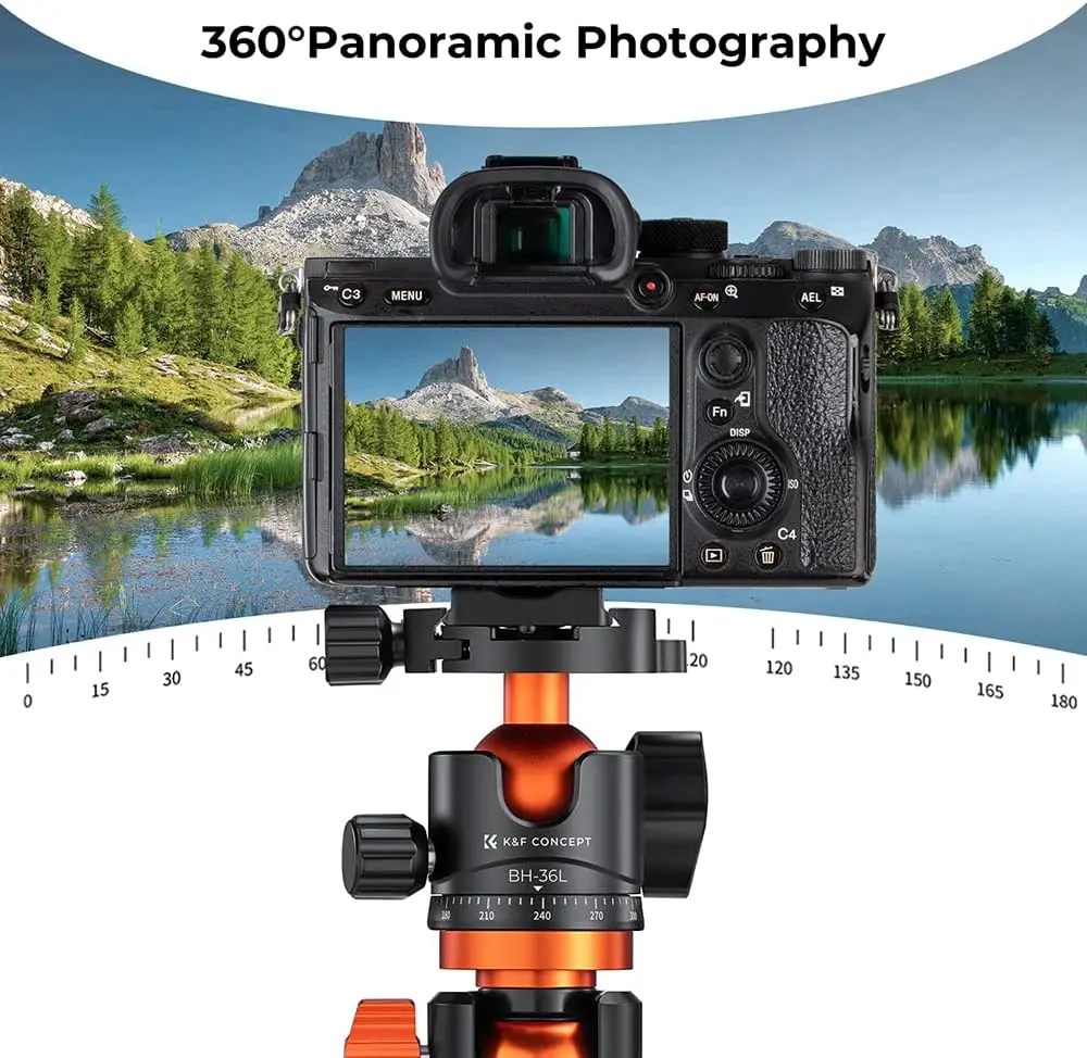 K&F Concept BH-36L 36mm Panoramic Ball Head (1/4in QR, 16kg) — photo 2