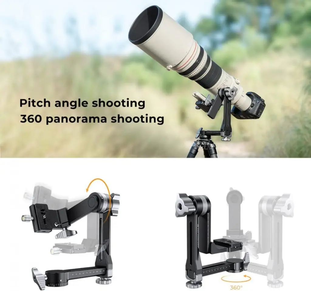 K&F Concept 360 Panoramic Gimbal Tripod Head, Aluminium (1/4in QR) — photo 4