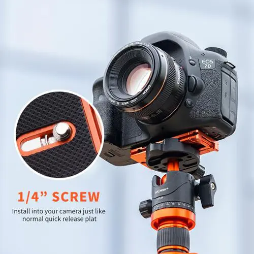 K&F Concept CA02 Aluminium 2-in-1 Quick Release Plate (Orange) — photo 1