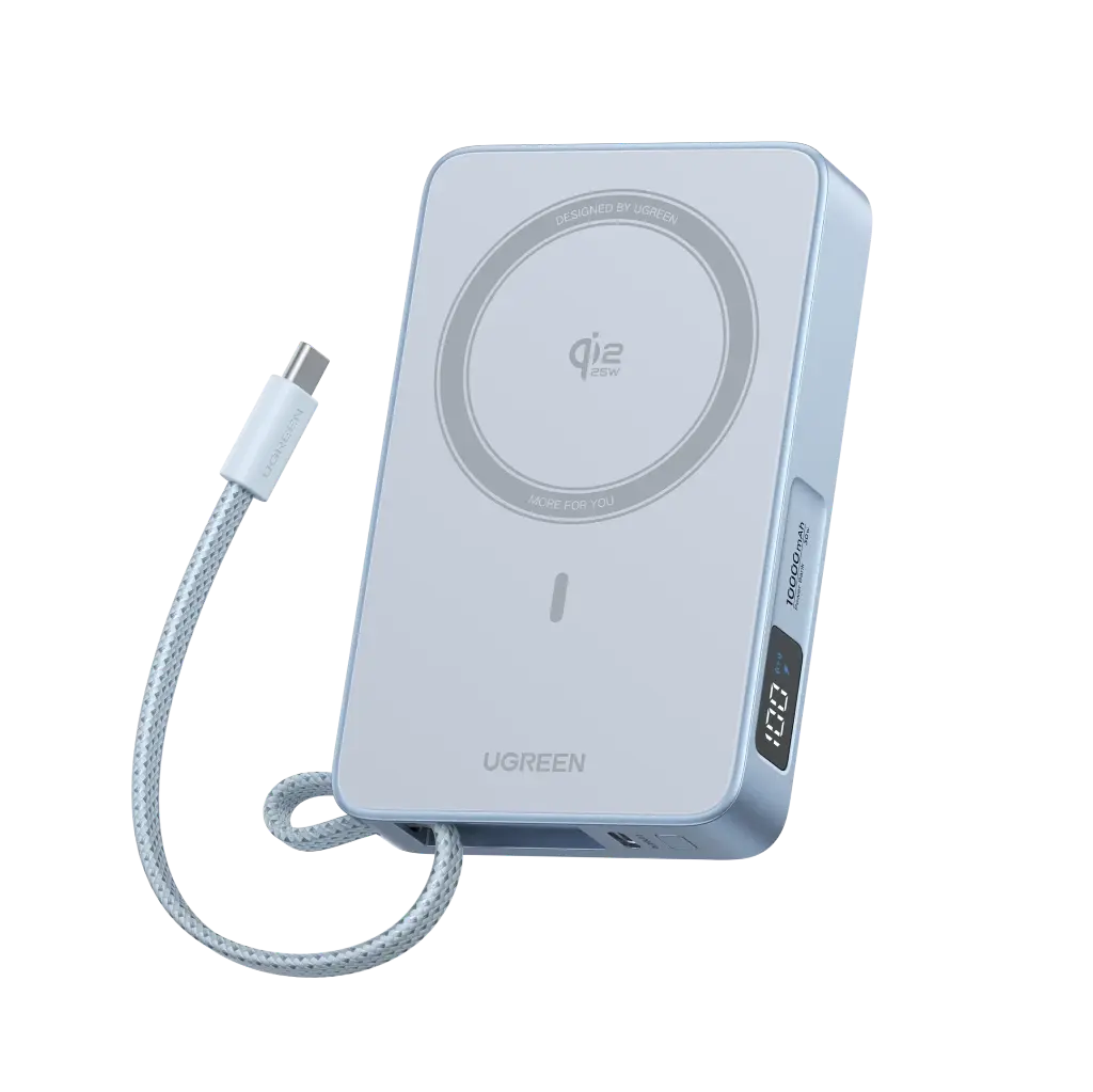 UGREEN 2-in-1 Qi2.2 25W Magnetic Wireless Power Bank 10000mAh, Space Gray — photo 1