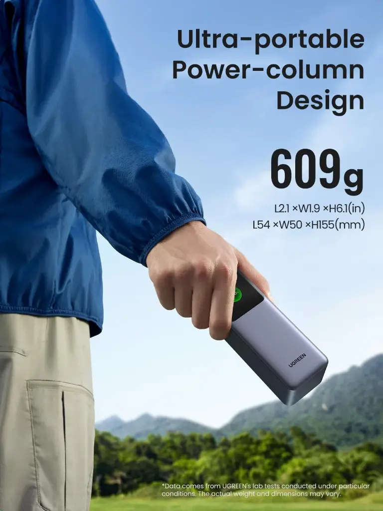 UGREEN Nexode Power Bank 25000mAh 200W with Smart Digital Display, Gray — photo 2